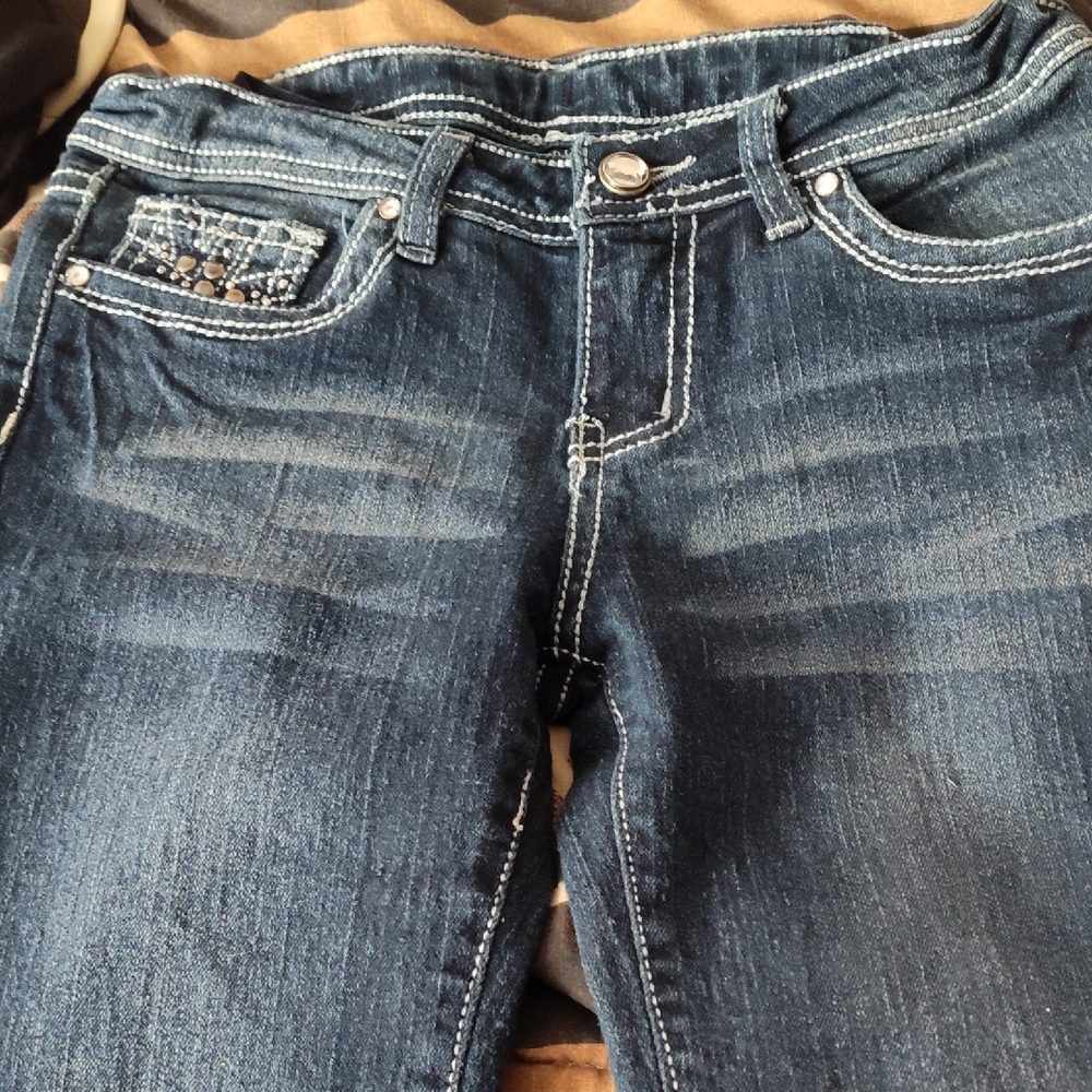Faded Glory Girls Dark Blue Jeans Size 8